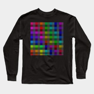 Black Rainbow Plaid Long Sleeve T-Shirt